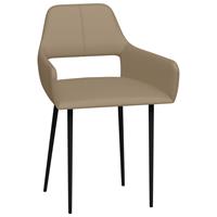 vidaXL Eetkamerstoelen 2 st kunstleer cappuccino