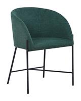 SalesFever Stuhl mit Armlehnen, Strukturstoff grob, B57xT46xH77 cm dunkelgrün