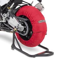 ConStands Motorrad Reifenwärmer Set Laguna Seca  60-80°C für Vorderrad und Hinterrad 17 Zoll in rot