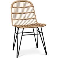 privatefloor Stuhl aus synthetischem Korbgeflecht - Many Natural wood - 