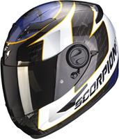 Scorpion Exo-490 Tour White Blue Full Face Helmet