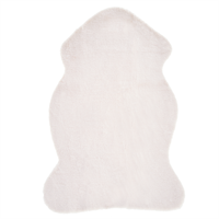 beliani Kunstfell Teppich Kaninchen weiß Überwurf Webpelz Fellform 90 cm Undara - Weiß
