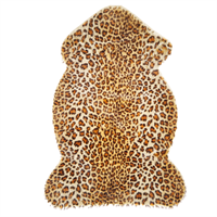 Beliani - Kunstfell Teppich Leopardenmuster braun Überwurf Webpelz Fellform 90 cm Nambung - Braun