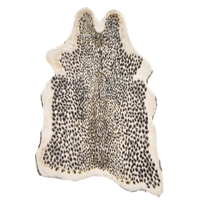 beliani Kunstfell Teppich Gepardmuster braun Überwurf Webpelz Fellform 90 cm Nambung - Braun