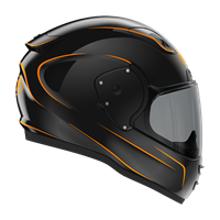 ROOF RO200 Neon Black Orange Full Face Helmet 2XL