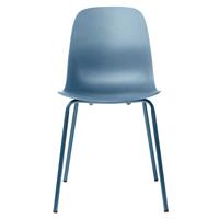 TopDesign Kunststoff Stühle in Blaugrau Metallgestell (4er Set)