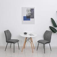 homcom Esszimmerstühle 2er Set Küchenstuhl Bürostuhl Schaumstoff Linen PU Grau - grau - 