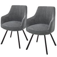MCA furniture Eetkamerstoel Sassello Stoel 180º draaibaar met nivellering, bekleding, belastbaar tot 120 kg (set, 2 stuks)