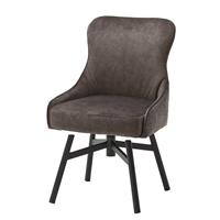 TopDesign Drehbare Polsterstühle in Hellbraun Stoff modern (2er Set)