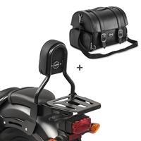 Craftride Sissybar CL3 + Hecktasche FP für Kawasaki VN 900 Light 10-14 mit Gepäckträger 