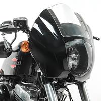 Craftride Set: Lampenmaske für Harley Davidson Dyna / Sportster Q1 + Windschild Kit 39mm für Harley Sportster 88-20 Dyna 91-05