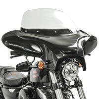 Craftride Set: Batwing Windschild für Chopper und Custombikes + Gel Sitzkissen M Tourtecs Universal Komfortkissen schwarz