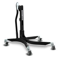 ConStands Set: Zentralständer Power Classic ohne Adapterplatte schwarz matt + abdeckung Indoor M-L Stretch Garage in schwarz
