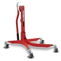 ConStands Set: Zentralständer ohne Adapterplatte in rot heber Power-Classic + abdeckung Indoor M-L Stretch Garage in schwarz