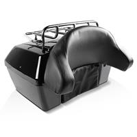 Craftride Set: Topcase Missouri 43Ltr für Chopper abschließbar schwarz + Hecktasche Drybag XF60 Wasserdicht Volumen 60l