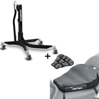 ConStands Set: Zentralständer Power Classic ohne Adapterplatte schwarz matt + Luftkissen Tourtecs Air Deluxe M Komfort Sitzkissen in schwarz