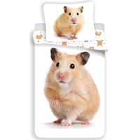 Dekbedovertrek Hamster - Eenpersoons - 140 x 200 cm - Wit