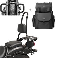 Craftride Sissybar Set für Honda Rebel 500 17-21 mit Sturzbügel und Sissybartasche  RH9-2