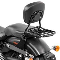 Craftride 2x Sissybar Harley Dyna Modelle 2006-2017  Fast Driver-M Flex inkl. Gepäckträger schwarz Spar-Set