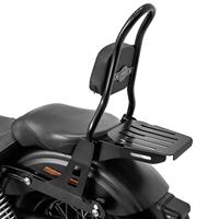 Craftride 2x Sissybar für Harley Davidson Street Bob 09-17/LR  Fast Rider-M inkl. Gepäckträger schwarz Spar-Set