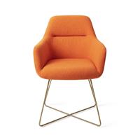 Jesper Home Eetkamerstoel 'Kinko' Cross Gold, kleur Tangerine