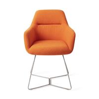 Jesper Home Eetkamerstoel 'Kinko' Beehive Steel, kleur Tangerine