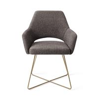 Jesper Home Eetkamerstoel 'Yanai' Cross Gold, kleur Amazing Grey