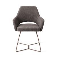 Jesper Home Eetkamerstoel 'Yanai' Beehive Rose Gold, kleur Amazing Grey