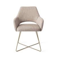 Jesper Home Eetkamerstoel 'Yanai' Cross Gold, kleur Biscuit Beach