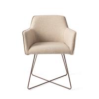 Jesper Home Eetkamerstoel 'Hofu' Cross Rose Gold, kleur Wild Walnut