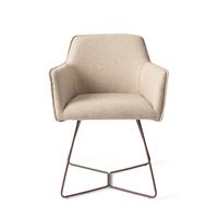 Jesper Home Eetkamerstoel 'Hofu' Beehive Rose Gold, kleur Wild Walnut