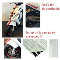 Stickerset sport Piaggio Zip AMG 14-delig glans zwart