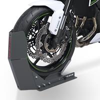 ConStands Set: Transportständer Easy-Fix Motorradwippe bis 21 Zoll grau + Motocross-Enduro Transportständer Safe-Lock für Anhänger, Transporter