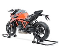 ConStands Set: Einarm Montageständer Set für KTM 1290 Super Duke/ R 14-21 + Abdeckplane XL Abdeckhaube in schwarz