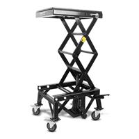 ConStands Set: Motorradheber Enduro Cross-Lift XL Motocross Scherenheber mit Rollen + Transportständer Easy-Fix Motorradwippe bis 21 Zoll grau