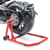 ConStands Set: Einarmständer KTM 1290 Super Duke / R 14-21 Montageständer Single + Spanngurt Set mit Ratsche und Haken inkl 4x Zurrschlaufe in schwarz