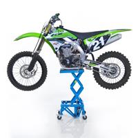 ConStands Set: Motorradheber Enduro Cross-Lift XL Motocross Scherenheber mit Rollen + Motorradwippe Easy-Plus Motorradständer bis 21 Zoll rot