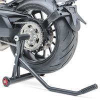 ConStands Set: Einarmständer KTM 1290 Super Duke / R 14-21 Montageständer Single + Spanngurt Set mit Ratsche und Haken inkl 4x Zurrschlaufe in schwarz