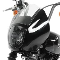 Craftride Set: Lampenmaske MG8 für Harley Softail Street Bob 18-20 Lampen Verkleidung + Gel Sitzkissen M Universal Komfortkissen schwarz