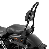 Craftride Set: Sissybar für Harley Street Bob 09-17/LR Fast Rider-M schwarz + Seitlicher Kennzeichenhalter für Harley Dyna Low Rider S 16-17 CRB