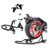 ConStands Set Montageständer hinten vorne für Aprilia Shiver 900 / 750 Rangierhilfe  XMB schwarz