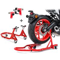 Craftride Motorrad Montageständer Set Rangierhilfe Constands XMR Motorradständer vorne und hinten rot