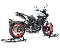 ConStands Set: Montageständer Set MV2 Motorradständer vorne und hinten Rangierhilfe + Hecktasche X50 Gepäcktasche hinten 50Ltr in schwarz