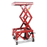 ConStands Set: Motorradheber Enduro Cross-Lift XL Motocross Scherenheber mit Rollen + Auffahrrampe bis 340 kg Alu-I klappbar