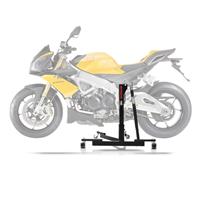 ConStands Set: Zentralständer Aprilia Tuono V4 1100 Factory 15-21 Power-Evo + Spanngurt Set Zurrgurte 150cm 2 Stück in schwarz