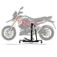 ConStands Set: Zentralständer Aprilia Dorsoduro 900 17-20 Motorradheber Power-Evo + Abdeckplane XL Abdeckhaube in schwarz