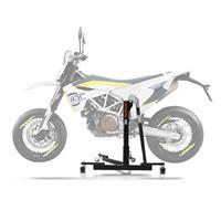 ConStands Set: Zentralständer Husqvarna 701 Supermoto 15-21 Motorradheber Power-Evo + Bremsscheibenschloss Alarm 120dB BS-Motoparts Diebstahlschutz schwarz