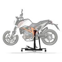 ConStands Set: Zentralständer KTM 690 Duke 08-19 Motorradheber Power-Evo + Bremsscheibenschloss Alarm 120dB BS-Motoparts Diebstahlschutz schwarz