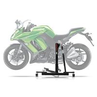 ConStands Set: Zentralständer Kawasaki Z 1000 SX 11-21 Motorradheber Power-Evo + Spanngurt Set mit Ratsche und Haken inkl 4x Zurrschlaufe in schwarz