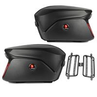 Bagtecs Set Koffer + Träger für Suzuki V-Strom 1000 / XT Seitenkoffer  PX74SM schwarz matt